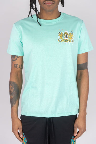BOYS MINT RHINE STONE LION CREST TEE