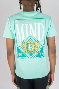 BOYS MINT RHINE STONE LION CREST TEE