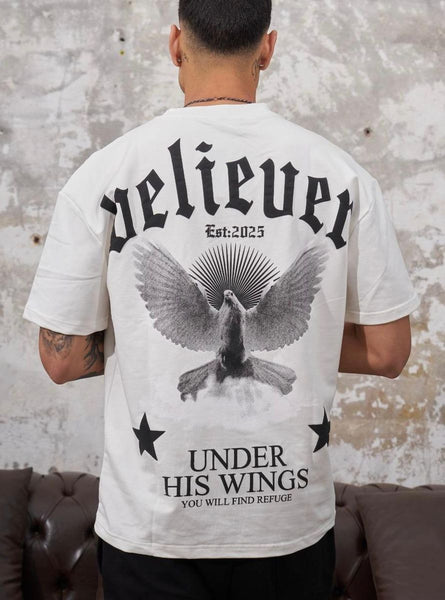 MEN WHITE BELIEVER TEE