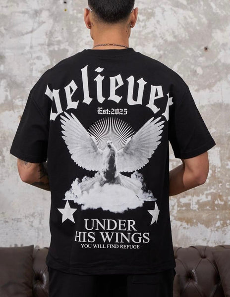 MEN BLACK BELIEVER TEE