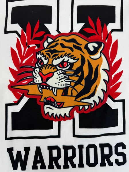 BOYS WHITE/ BLACK X WARRIORS TEE