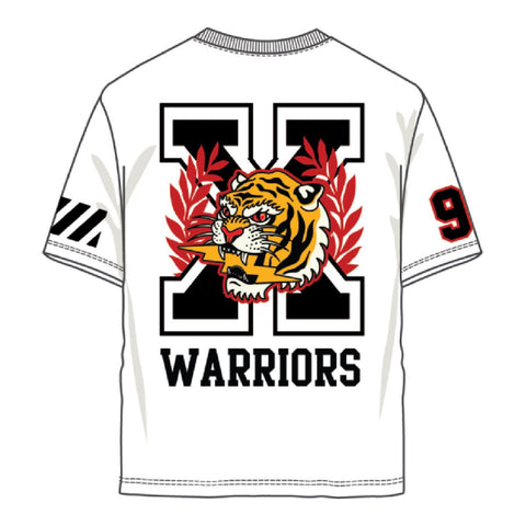 BOYS WHITE/ BLACK X WARRIORS TEE