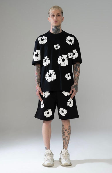 MEN BLACK TEARS OVERSIZE 2 PCS SET