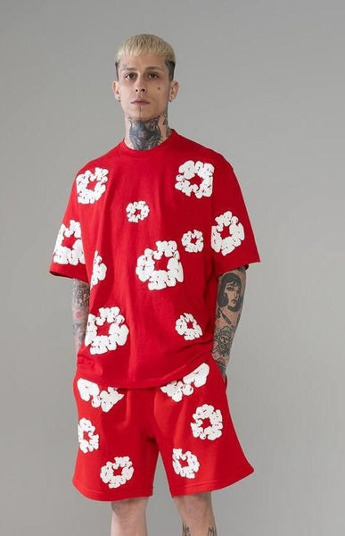 MEN RED TEARS OVERSIZE 2 PCS SET