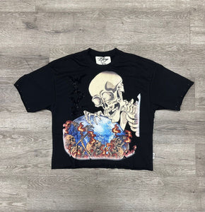 MEN BLACK "WAVE" F-TERRY CROPPED TEE