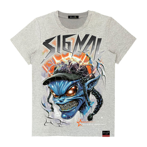 BOYS GREY SIGNAL GRAPHIC TEE