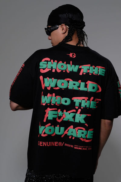 Men Black Show the world tshirt