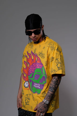 Men Yellow Ride or die tshirt