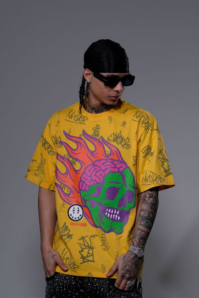 Men Yellow Ride or die tshirt