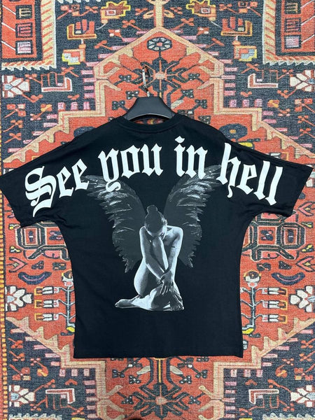 MEN BLACK SEE YOU IN HELL TEE