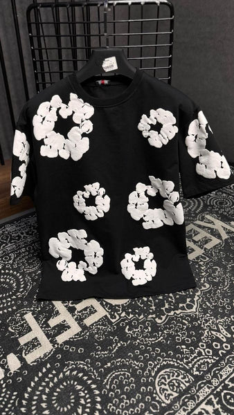 MEN BLACK DENIM TEARS TEE