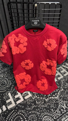 MEN RED DENIM TEARS TEE