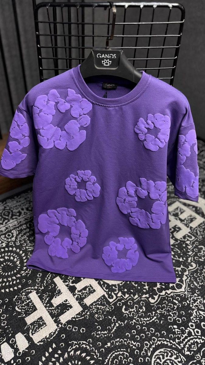 MEN PURPLE DENIM TEARS TEE
