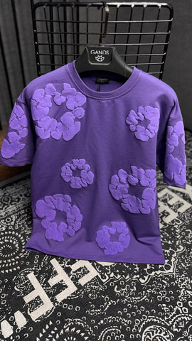 MEN PURPLE DENIM TEARS TEE