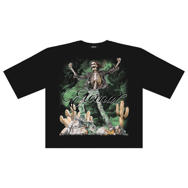 MEN BLACK REBIRTH OVERSIZED CROP TEE
