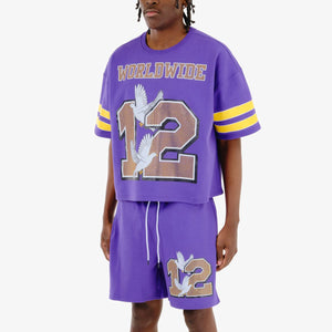 Men Purple World Wide Rhinestone Jersey