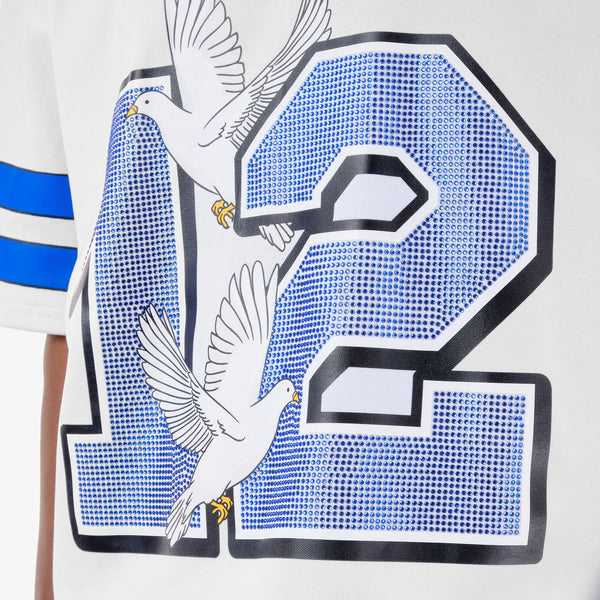 Men White World Wide Rhinestone Jersey