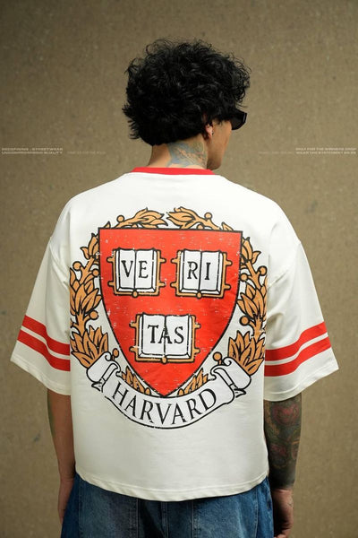 MEN WHITE HARVARD VERITAS CROP TOP