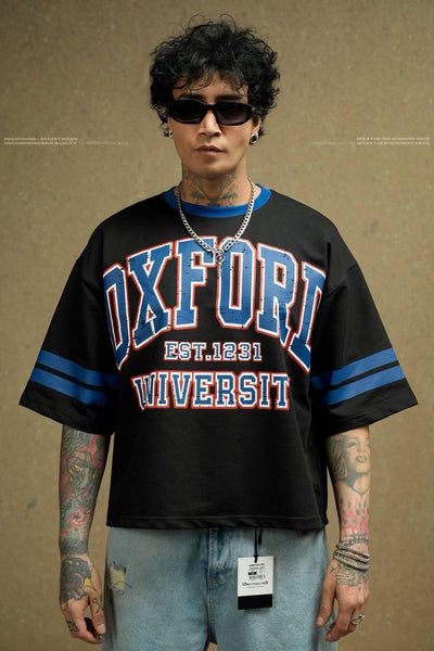 MEN BLACK OXFORD UNIV CROP TOP