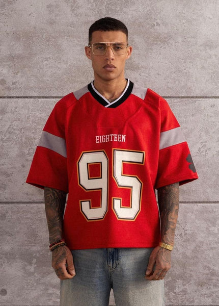 MEN RED LUCKY 21 CROP TOP