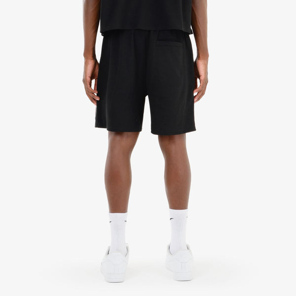 Men Black/ Red World Wide Rhinestone Shorts