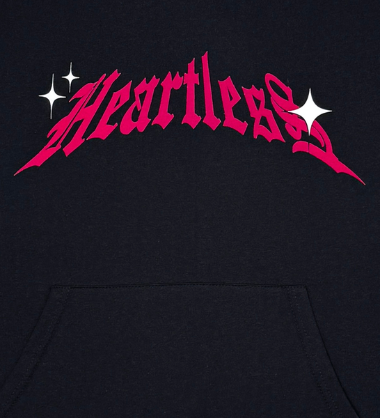 Men Black/ pink Heartless short sleeve Crop Crewneck