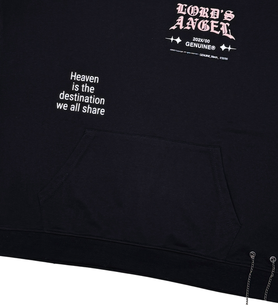 Men Black/ pink Lord's angel Crop Tee