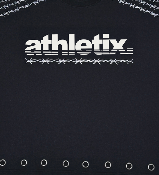 Men Black/ Grey Athletix short sleeve Crop Crew