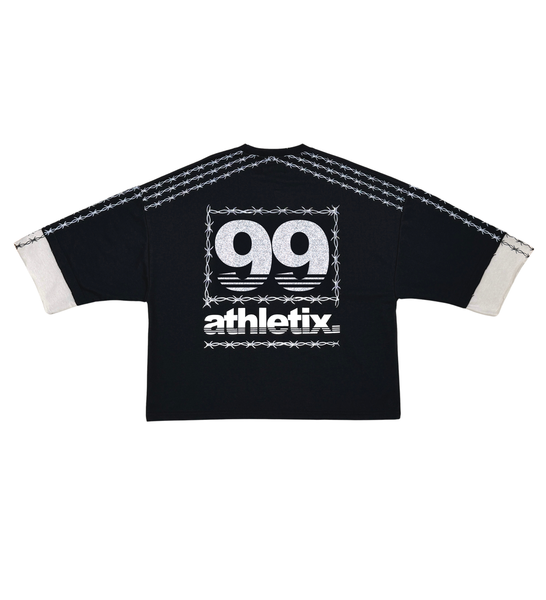 Men Black/ Grey Athletix short sleeve Crop Crew