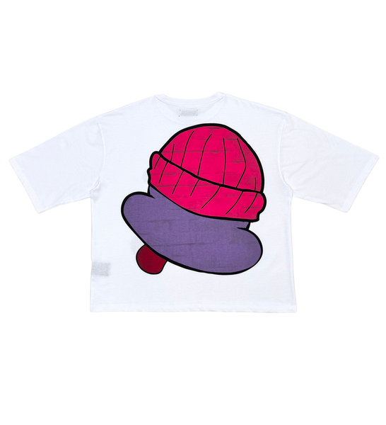 Men White Dazed short sleeve Rhinestone Crop Tee