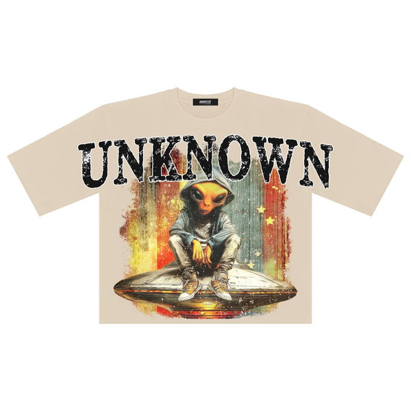 MEN SAND UNKNOWN DIGITAL OVERSIZED CROP TEE