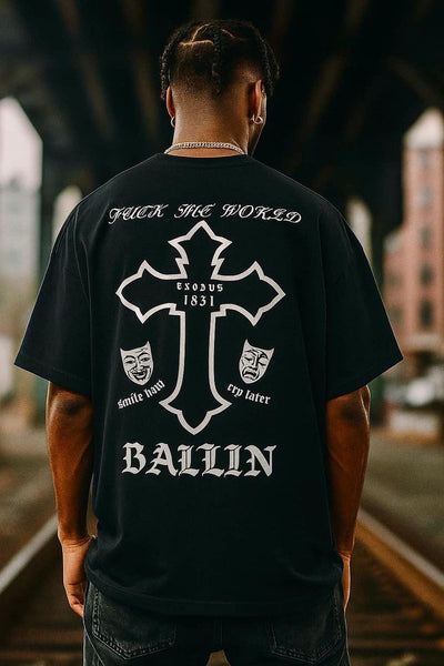 MEN BLACK TUPAC BACK LIFE RHINESTONE CROP TOP