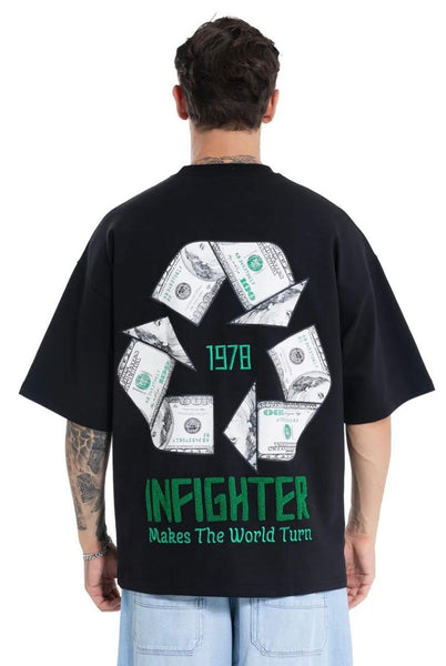 MEN BLACK THE WORLD TURN TEE