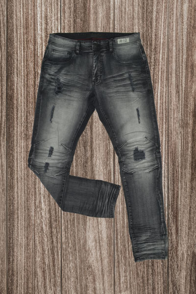 Men Black Wash Double Whisker Jeans