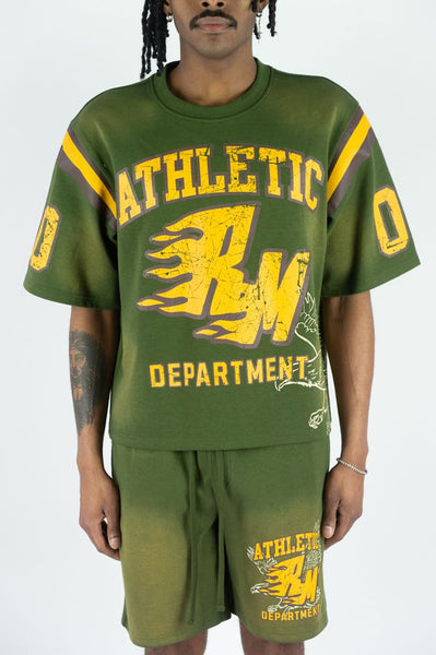 MEN OLIVE FLAMING REBEL MIND JERSEY