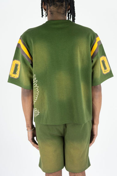MEN OLIVE FLAMING REBEL MIND JERSEY