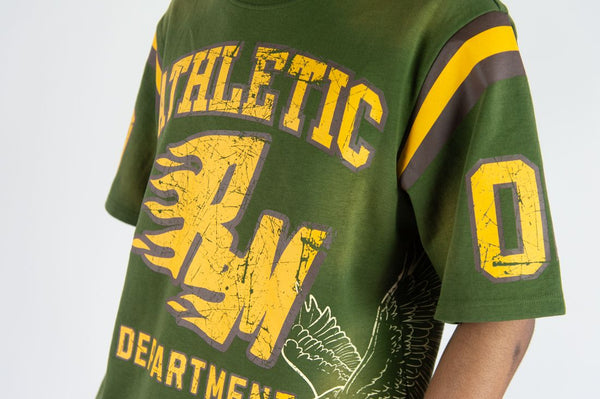 MEN OLIVE FLAMING REBEL MIND JERSEY