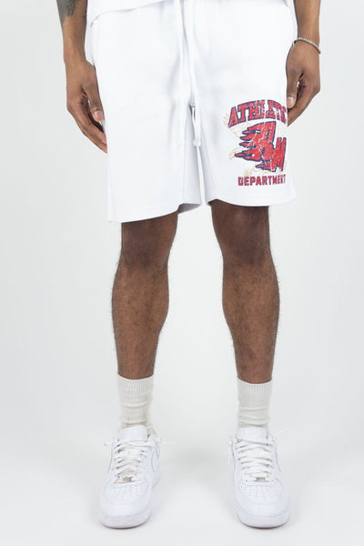 MEN WHITE FLAMING REBEL MINDS SHORTS