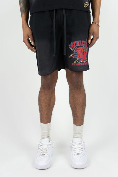 MEN BLACK FLAMING REBEL MINDS SHORTS