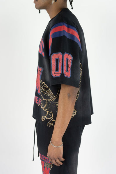 MEN BLACK FLAMING REBEL MINDS JERSEY
