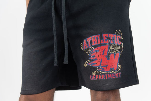 MEN BLACK FLAMING REBEL MINDS SHORTS