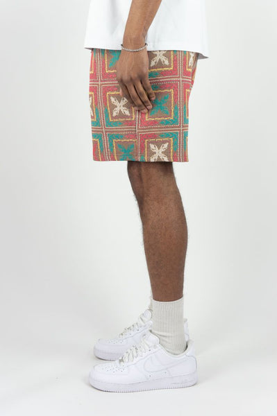MEN WHITE/PINK BUILT TO HUSTLE TAPESTRY SHORT