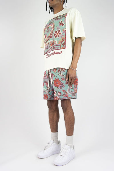 MEN CREAM LOVESICKNESS TAPESTRY SHORTS