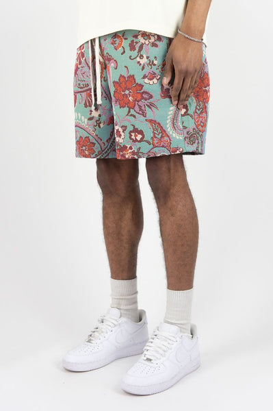 MEN CREAM LOVESICKNESS TAPESTRY SHORTS