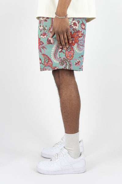 MEN CREAM LOVESICKNESS TAPESTRY SHORTS