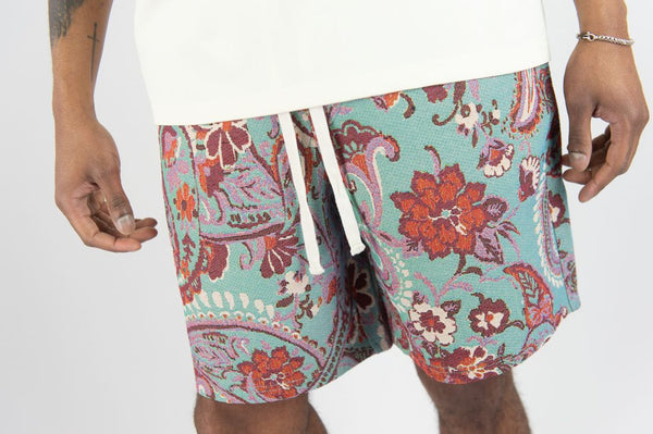 MEN CREAM LOVESICKNESS TAPESTRY SHORTS