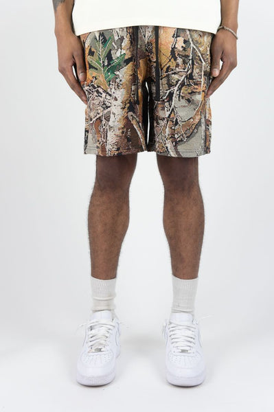 MEN REBEL MINDS HUNTING CAMO PARADISE TAPESTRY SHORTS