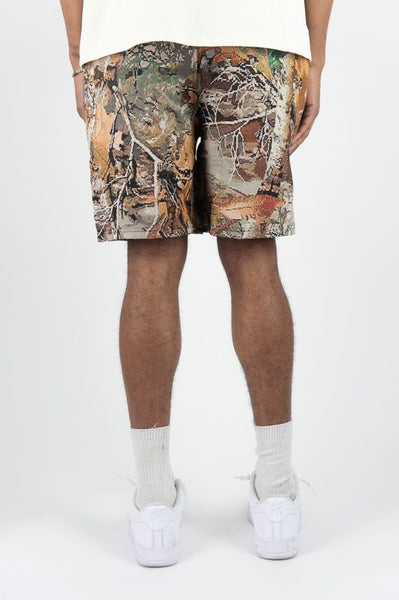 MEN REBEL MINDS HUNTING CAMO PARADISE TAPESTRY SHORTS