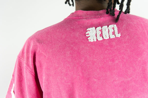 MEN PINK/ WHITE REBEL FLAME TEE