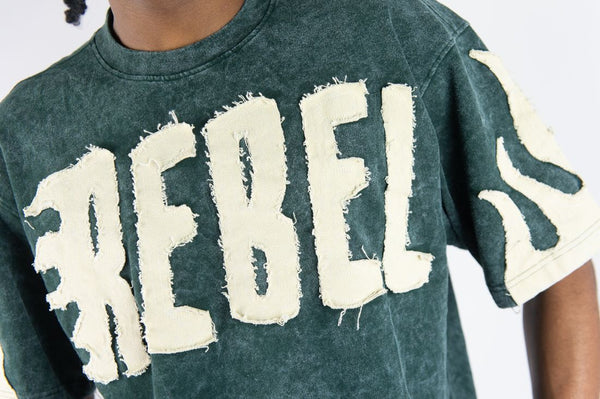 MEN GREEN REBEL FLAME TEE